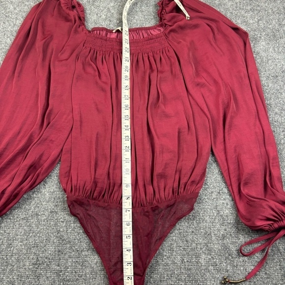 FREE PEOPLE Intimately Women’s Another Round Pomegranate Red Blouse bodysuit XS - Picture 12 of 14